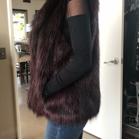 Sam Edelman Faux Fur Vest in Purple - Picture 5 of 7